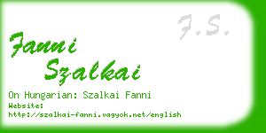 fanni szalkai business card